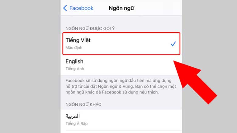 Cách cài Tiếng Việt cho Facebook trên điện thoại iPhone: Bước 2