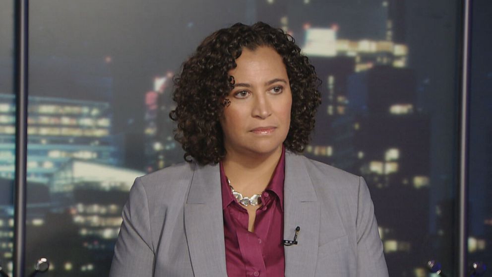 PHOTO: AI researcher and professor Meredith Broussard is seen during an interview with ABC News Live on Aug. 15, 2023.