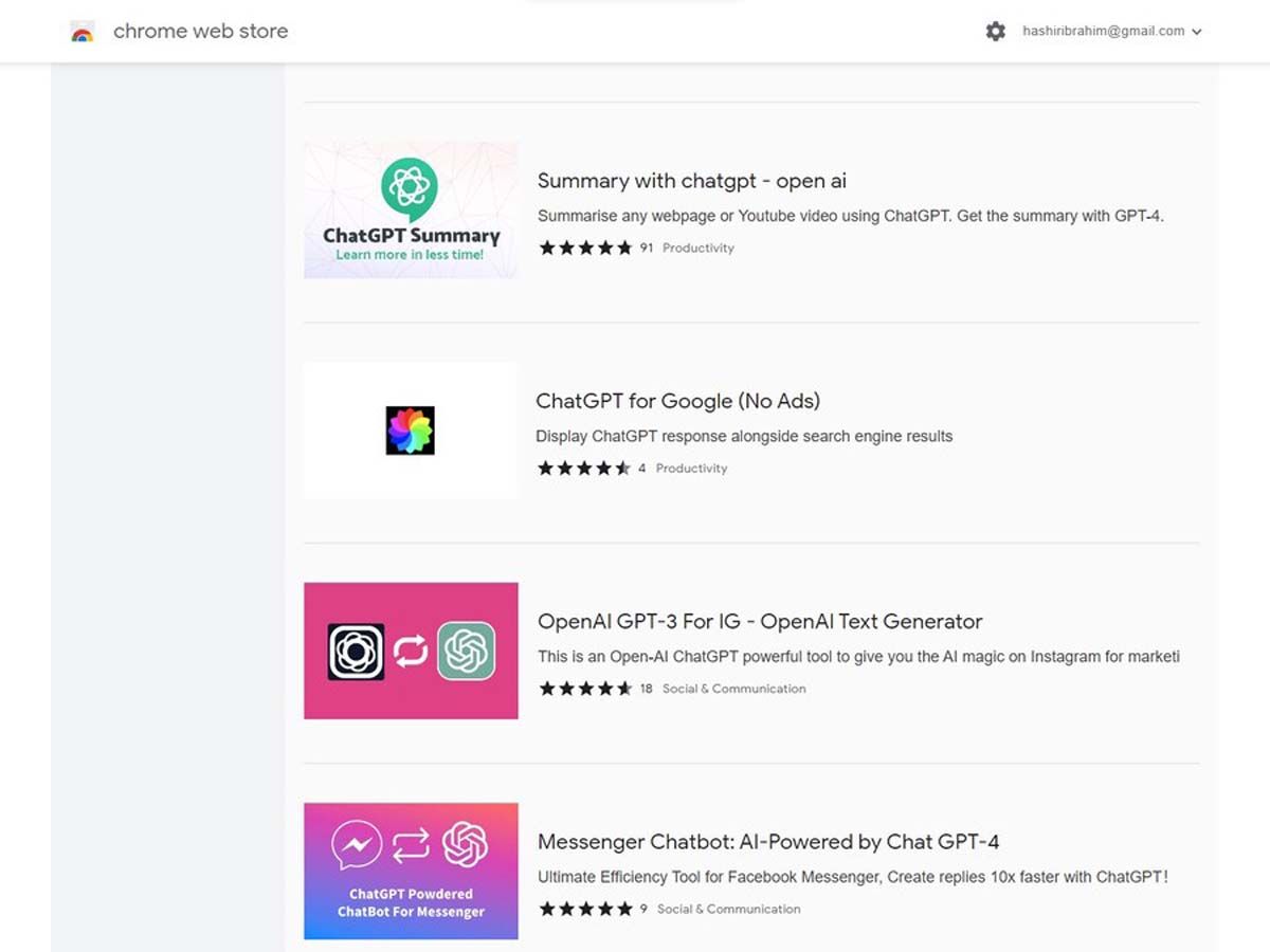 ChatGPT Search Chrome Web Store